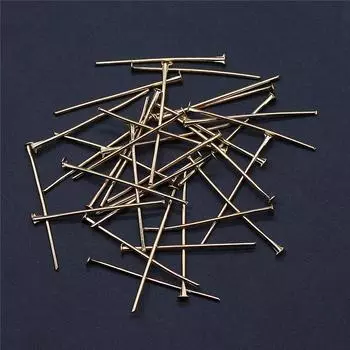 200 шт., булавка с плоской головкой, компоненты ювелирных изделий, аксессуары, железо золотого цвета, 28 мм