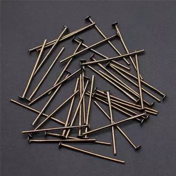 200 шт. булавка с плоской головкой, компоненты ювелирных изделий, аксессуары, античная бронза, железо 22 мм