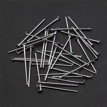 200 шт., булавка с плоской головкой, компоненты ювелирных изделий, аксессуары, родиевый цвет, железо, 22 мм