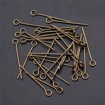 200 шт., булавки для глаз, компоненты ювелирных изделий, аксессуары, цвет античной бронзы, железо, 22 мм