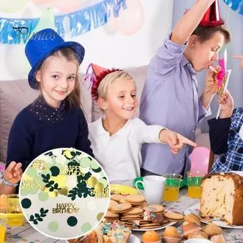 200 шт., бумага с конфетти на день рождения, красочная круглая, зеленая, золотистая, черная бумага с конфетти, украшение для стола на день рождения зелёный