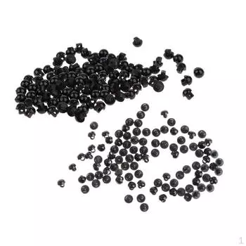 200 шт. черные пуговицы для шитья в виде грибов для кукольных глаз