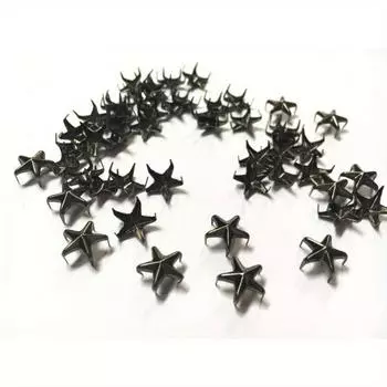 200 шт. DIY заклепки и пятиконечные звездные гвозди-когти серебряные золотые пистолетные черные аксессуары для одежды чехол для мобильного телефона сумка