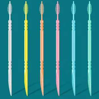 200 шт. Двойная зубная нить межзубная щетка для чистки зубов с коробкой пластиковая зубочистка уход за полостью рта зубочистки зубочистка синий