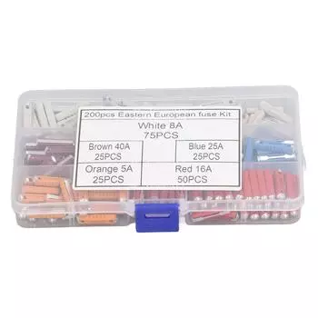 200 шт. Европейский автомобильный предохранитель 5 тип торпедообразный автомобильный предохранитель с пластиковым ящиком для хранения для винтажных автомобилей