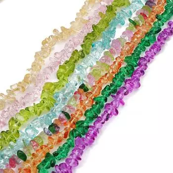 200 шт. хрустальные стеклянные бусины нерегулярные прозрачные цветные бусины из щебня для самостоятельного изготовления ожерелья, браслета и ювелирных изделий разноцветный