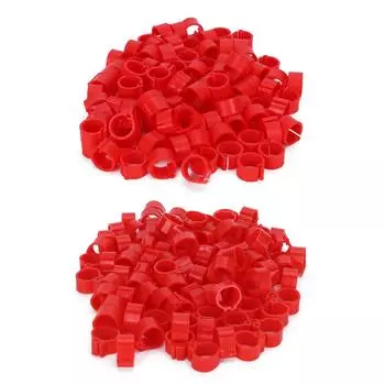 200 шт. Красные зажимы для ног птицы, голуби идентифицируют инструмент для обучения маркировке без слов 8mm Red No Word Ring