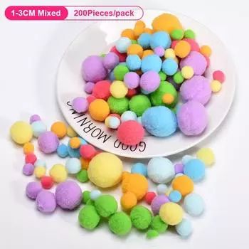 200 шт./лот 10-30 мм помпоны цвета конфеты меховые шарики красочные пушистые помпоны шарики меховые шарики для DIY украшения ручной работы детали as the picture