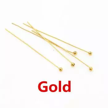 200 шт./лот 16 20 25 30 40 45 50 мм Металлические пины с шариком серебристого цвета для изготовления украшений своими руками, пины с головкой, фурнитура, диаметр 0,5 мм, расходные материалы 16mm