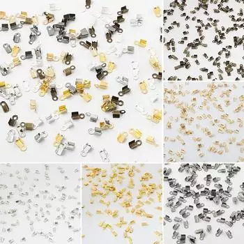 200 шт./лот для DIY разъемы для шнурков из бисера, кожаные колпачки с наконечниками, обжимные зажимы, лента для изготовления ювелирных изделий, нежные ювелирные аксессуары, поставки 36mm чёрный