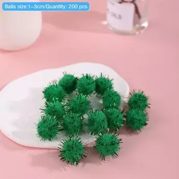 200 шт./лот красочный помпон пушистый шар блестящий плюшевый шар ручная работа ремесло сделай сам украшение повязка на голову одежда материал аксессуары A4