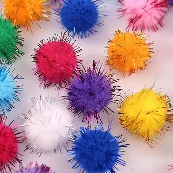 200 шт./лот красочный помпон пушистый шар блестящий плюшевый шар ручная работа ремесло сделай сам украшение повязка на голову одежда материал аксессуары A2