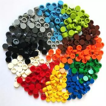 200 шт./лот Плитка 1x1 Круглый Специальный Кирпич Строительный Блок Мелкие Частицы Насыпные Кирпичи Детали Diy Игрушка