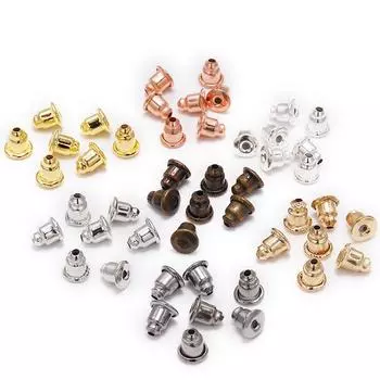 200 шт./лот, серьги-гвоздики, задняя пробка, свитки, фурнитура для ушей, сделай сам, заблокированные колпачки, заглушки для сережек, аксессуары для ушей