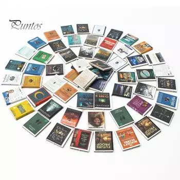 200 шт. Мини-книга кукольного домика 1:12 масштабных миниатюрных кукольных домиков в виде книги, аксессуары, имитация мини-книжных украшений для кукольного домика 200pcs