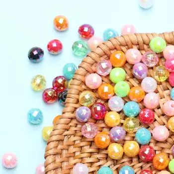 200 шт многогранные шариковые бусины креативные акриловые AB яркие цвета 6 мм DIY ювелирные аксессуары модные 200Pcs