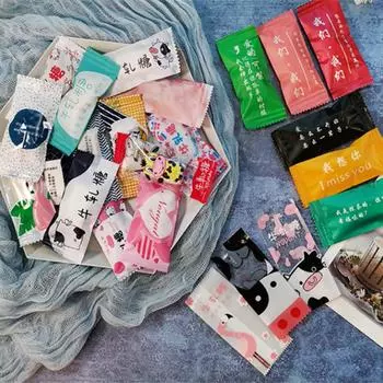 200 шт. мультяшные животные напечатаны вручную DIY нуга сахар мешки пластиковая упаковка для еды конфеты обертка мешок для выпечки 4x9.5cm