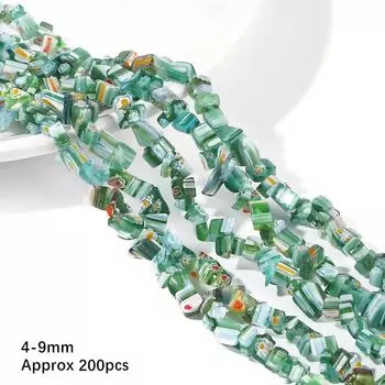 200 шт./пакет 4-9 мм разноцветные стеклянные бусины лэмпворк с цветком для DIY ожерелья, браслета, изготовления ювелирных изделий