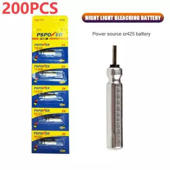 200 шт. поплавков для ночной рыбалки CR425 3,6 В литиевая батарея светящийся поплавок темная светящаяся палочка полезный набор рыболовных снастей буй инструменты