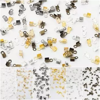 200 шт. популярные высококачественные зажимы для шнура, кожаные соединители, колпачки для бусин, обжимные застежки, конец ленточного шнура для изготовления ювелирных изделий своими руками 36mm чёрный