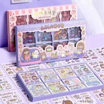 200 шт. практичные, простые в использовании, экологически чистые канцелярские наклейки с рисунком из мультфильма, фотоальбом, наклейка для скрапбукинга, ежедневная розовый