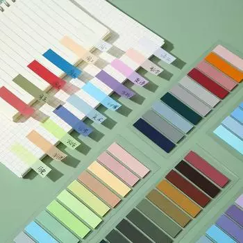 200 шт. Простота градиентных цветных липких заметок, милые полупрозрачные студенческие липкие заметки, наклейки для индекса PET, цветные закладки для классификации