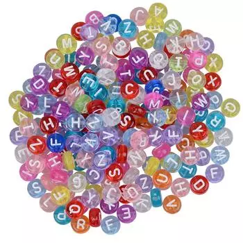 200 шт. разноцветные акриловые бусины, очаровательные бусины с буквами алфавита, ювелирные изделия своими руками, 1 прозрачный многоцветный 7 x 4 mm