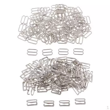 200 шт. серебристые металлические ползунки для регулировки бретелей бюстгальтера с застежкой на 8/9 крючков