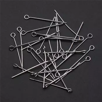 200 шт., шпильки для глаз, компоненты ювелирных изделий, аксессуары, родиевый цвет, железо 28 мм