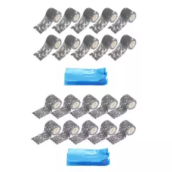 200 шт., синие чехлы для ручек для татуировок с 10 шт., клейкие ленты, эластичные бинты, противоскользящие тату-принадлежности Grey Lightning