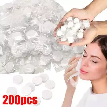 200 шт. сжатых полотенец для лица для путешествий одноразовые полотенца для лица Coin Tissues - для путешествий кемпинга, салонов красоты на открытом воздухе 50PCS