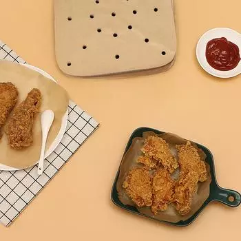 200 шт. термостойкая бумага для воздушной сковороды с антипригарным покрытием вкладыши для фритюрницы 8,5 дюймов квадратная масляная бумага для дубильная кора
