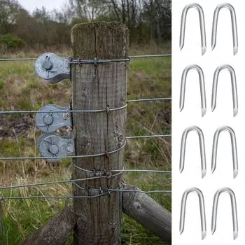 200 шт. U-образных гвоздей, скобы для крепления сетки, гвозди, стальные скобы для ограждения проволочной сетки и плетеных ограждений