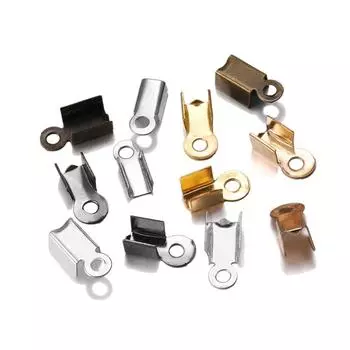 200 шт./упак., застежки для шнура, наконечники для шнура, кожаный зажим для шнура, складные обжимные бусины, соединители для изготовления ювелирных изделий, принадлежности для самостоятельного изготовления 3.5*9MM-200PCS/Pack разноцветный