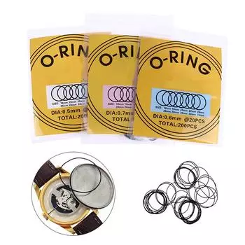 200 шт водонепроницаемое уплотнительное кольцо для часов, резиновые прокладки для задней крышки часов, инструмент для ремонта часов 0.6mm