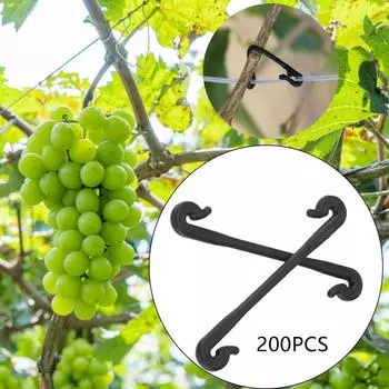200 шт. зажимы для поддержки садовых растений, многоразовые застежки для лозы, завязанные пряжкой