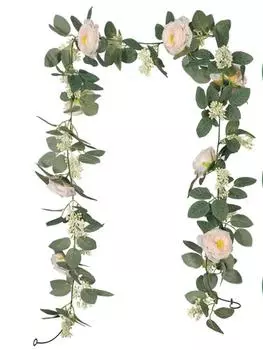 200 см искусственная гирлянда из камелии с листьями, шелковые украшения из виноградной лозы камелии, искусственные листья, цветочная зелень для свадьбы, стены, сада, домашний декор для вечеринки шампанского
