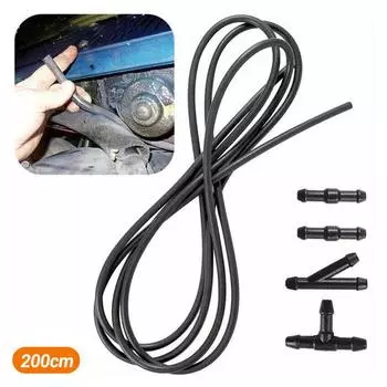 200 см шланг стеклоочистителя, устойчивый к разрыву, гибкий резиновый Y-образный Т-образный соединитель, быстрое соединение, трубка для автомобиля чёрный