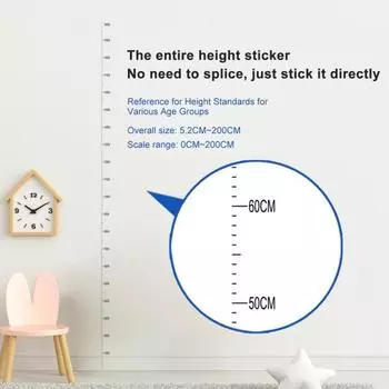 200 см Таблица высоты Наклейка на стену Наклейка для отслеживания роста детей Самоклеящаяся линейка для измерения роста детей Наклейка на стену для детского сада Классная детская комната 200cm прозрачный