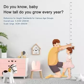 200 см Таблица высоты Наклейка на стену Наклейка для отслеживания роста детей Самоклеящаяся линейка для измерения роста детей Наклейка на стену для детского сада Классная детская комната 200cm