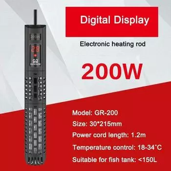 200 Вт Aquario Погружной нагреватель для аквариума Aquecedor Para Fish Tank кварцевое стекло ЖК-дисплей 220 В цифровой нагревательный стержень