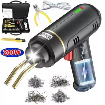 200 Вт беспроводной пластиковый сварочный аппарат бампер ремонтный комплект с 200 шт горячий степлер 5000 мАч аккумулятор тип-c перезаряжаемый пластиковый сварочный пистолет Type-c