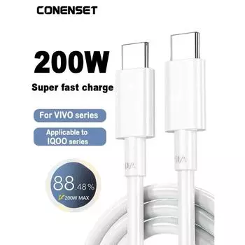 200 Вт MAX SUPERDART кабель для быстрой зарядки USB Type C TO C 10A для vivo iQOO 10 11 Pro 100cm