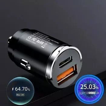200 Вт USB автомобильное мини-зарядное устройство быстрая зарядка QC 4.0 USB PD адаптер прикуривателя 100 Вт скрытое зарядное устройство для телефона 12-24 В