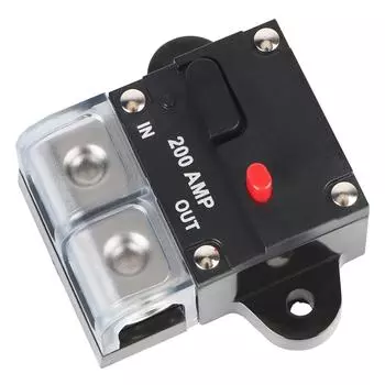 200A 12v-48v DC Солнечный предохранитель Автоматический выключатель Сброс Предохранитель Автомобиль Лодка Аудио Руководство Защитный предохранитель Автоматический выключатель Сброс Страхование Black 200A