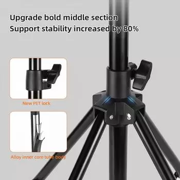 200 см/78,7 дюйма 4-ножная металлическая стойка для освещения, регулируемая стойка-штатив для фотосъемки, винт 1/4 дюйма для студии чёрный
