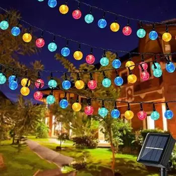 200LED Solar Globe String Lights Outdoor Waterproof Solar Backyard Patio Light Party Christmas Tree Decoration Lawn Garden 629 Solar 5M 20LED
