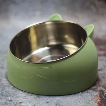 200ML Cat Dog Bowl Raised Non Slip Puppy Base Cat Food Drinking Water Feeder Tilt Safeguard Neck Pet Bowl Pets Supplies