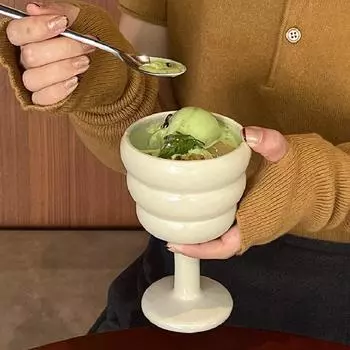 200ML Ceramic Mug Restaurant Home Coffee Mug Afternoon Tea Cup Yogurt Ice Cream Ice Cream Pudding Cup Creative Tableware 200ML чёрный