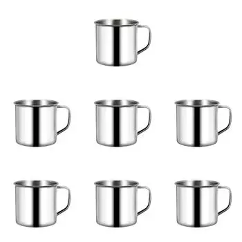 - 200ml Childrens Water Cup Tea Cup with Handle Stainless Steel for Camping Picn